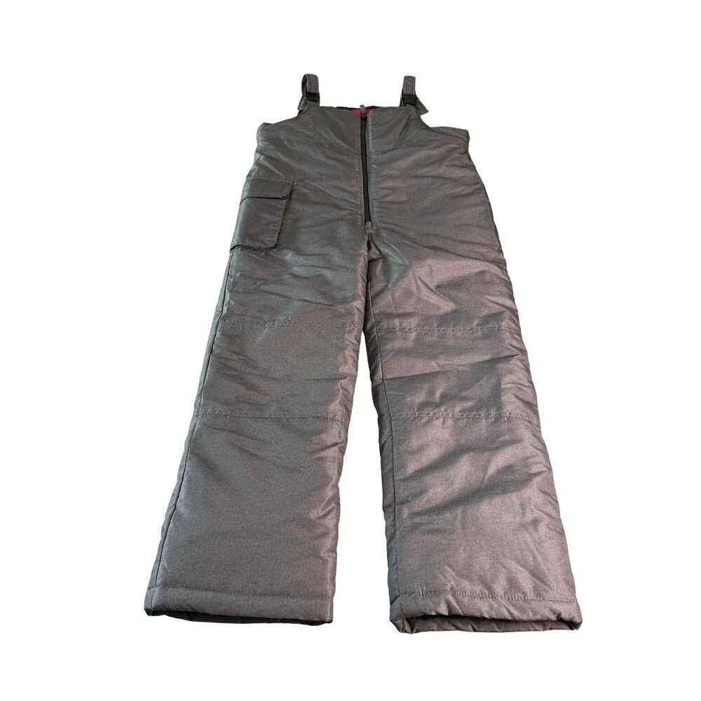 London Fog Girls Winter Ski Bibs Pants Size M 10-12 Gray Insulated Snow Pants